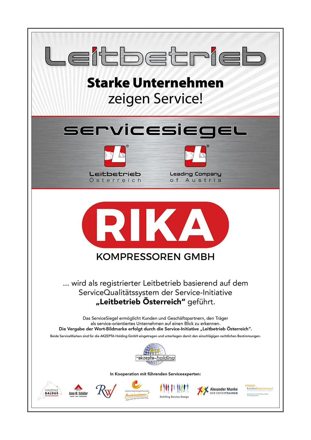 Urkunde "Leitbetrieb"